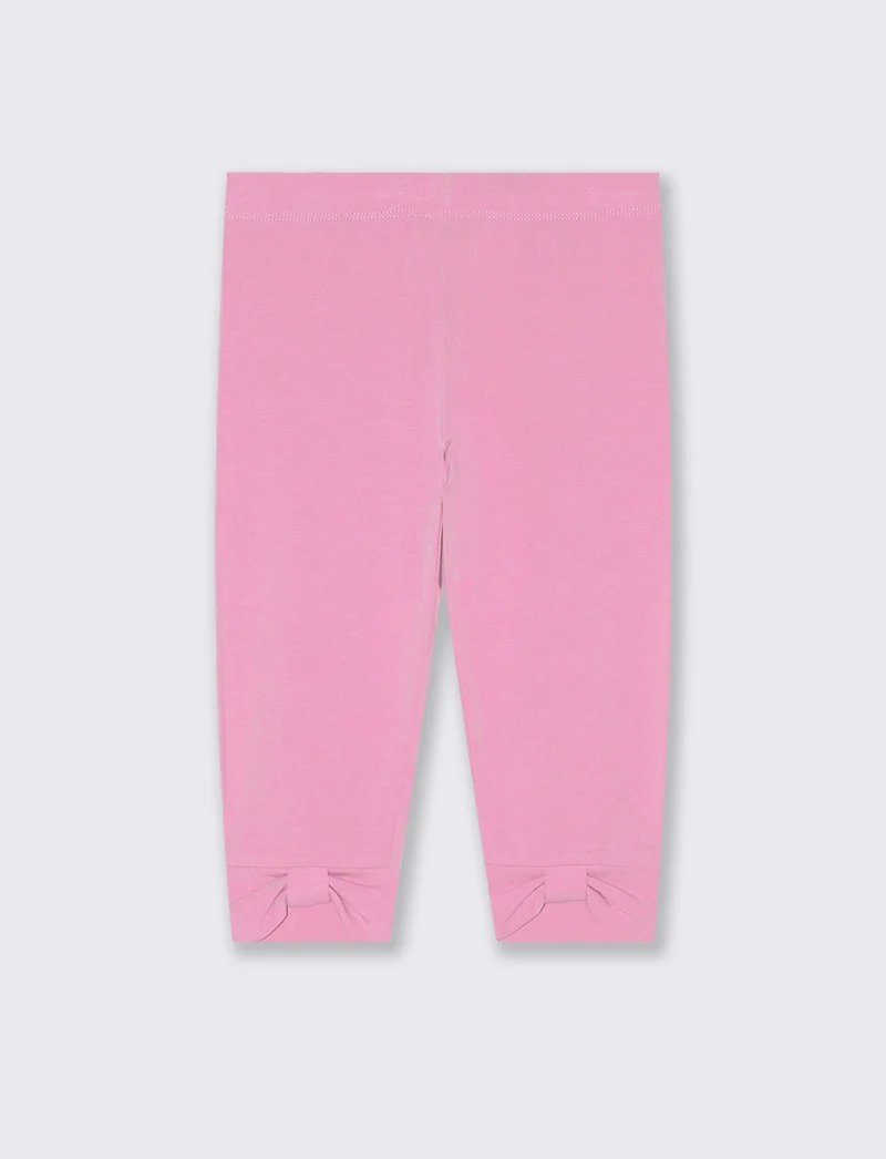 Leggings 3/4 da bambina con fiocco - Rosa