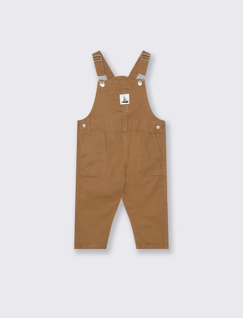 Salopette beige con etichetta trendy - Beige