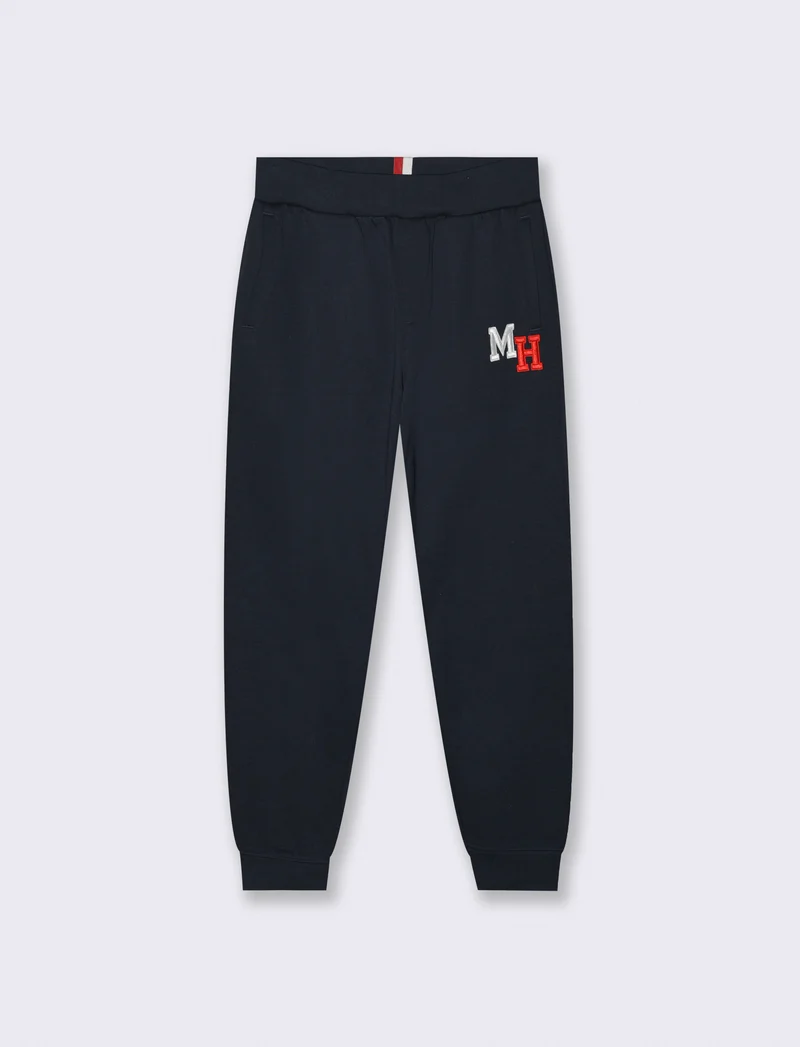 PANTALONI JOGGER IN FELPA CON RICAMO - Blu