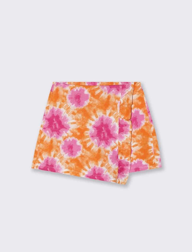 Shorts in felpa da bambina con rouches - Multicolore