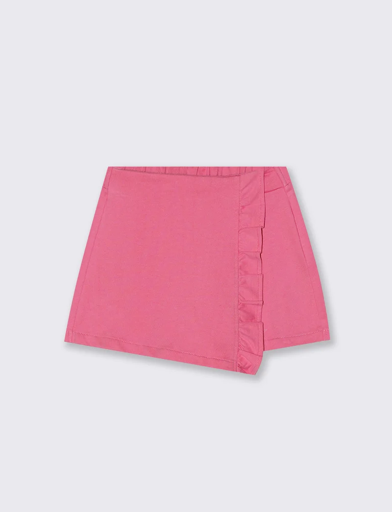 Shorts in felpa da bambina con rouches - Rosa big bubble