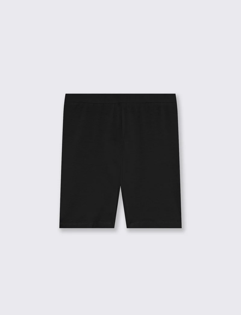 Leggings corti da bambina in cotone - Nero