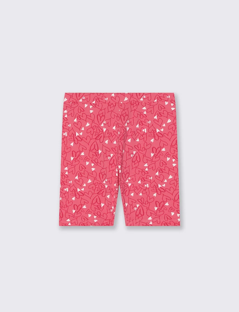 Leggings corti da bambina in cotone - Rosa big bubble