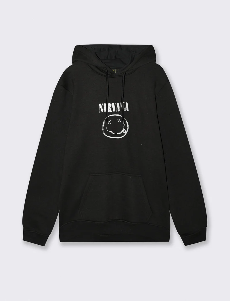 FELPA STAMPA NIRVANA - Nero