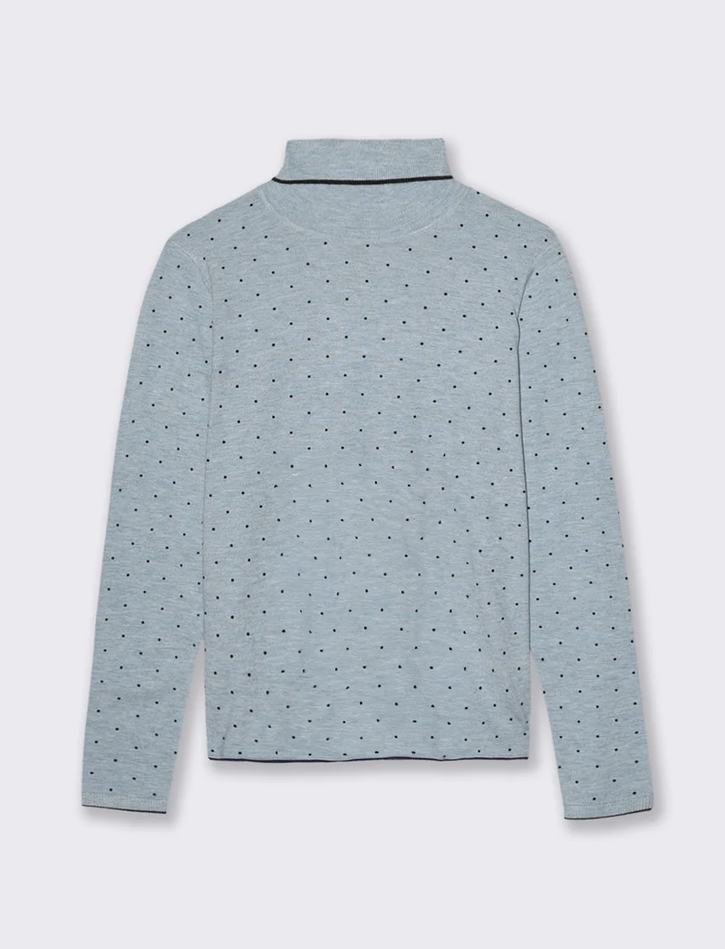 PULLOVER STAMPATO - Celeste