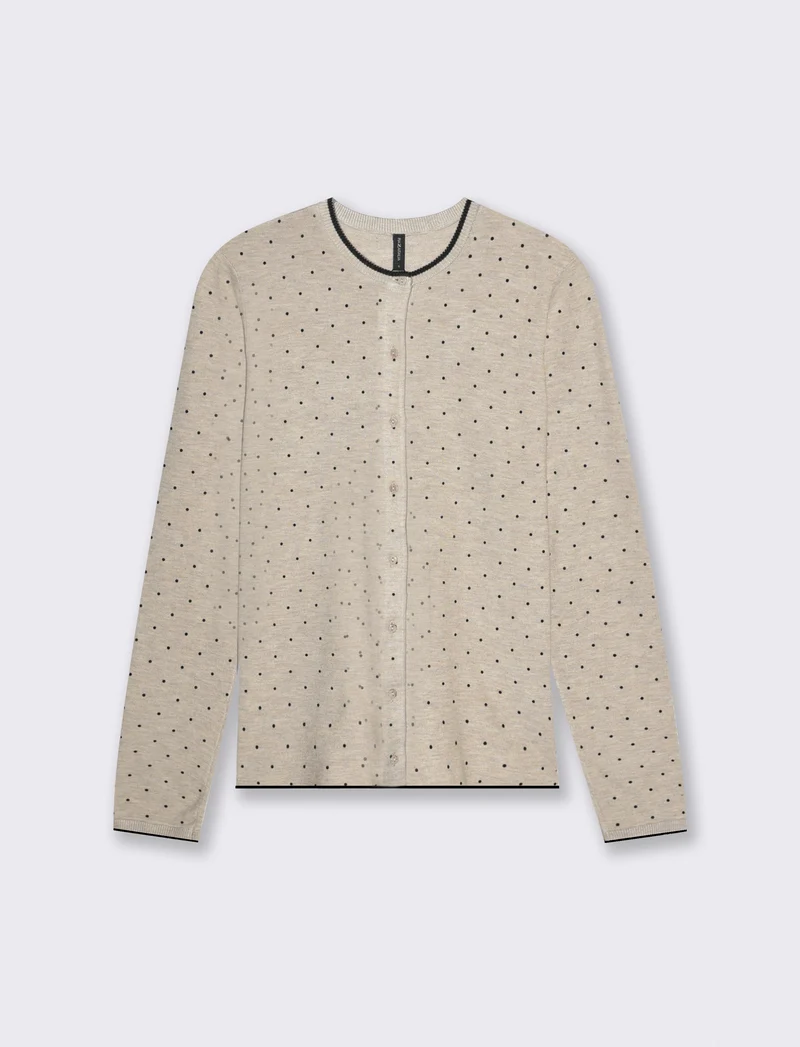 CARDIGAN STAMPATO - Beige grano