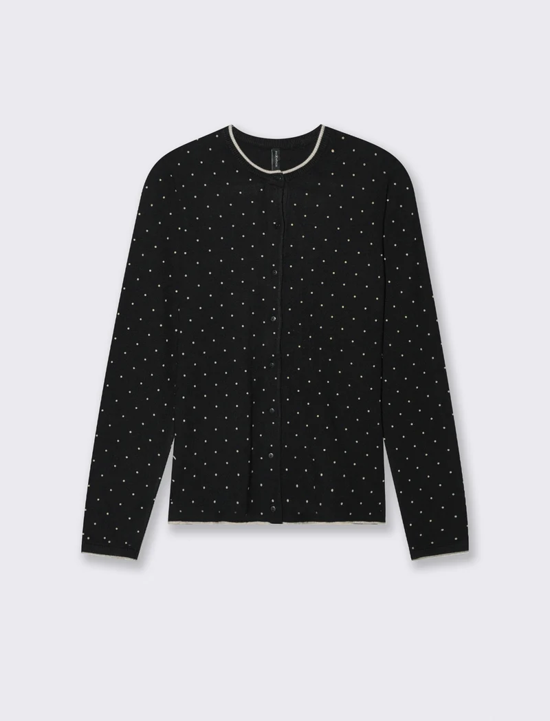 CARDIGAN STAMPATO - Nero