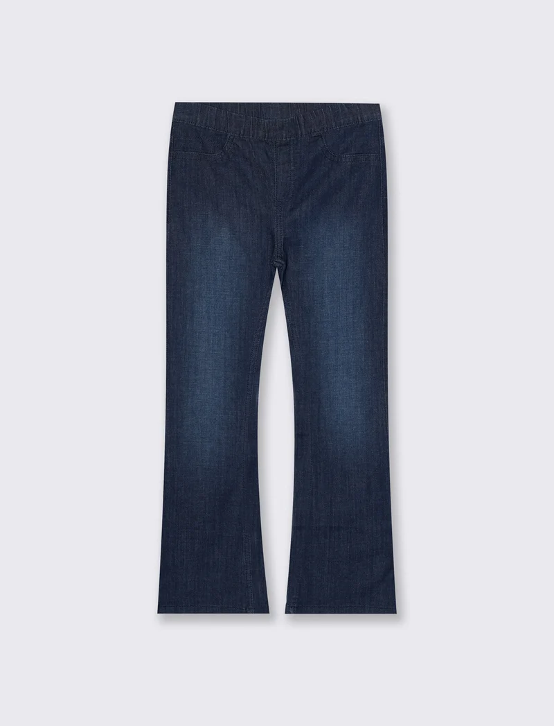 Jeans flare da bambina in denim elastico - Denim