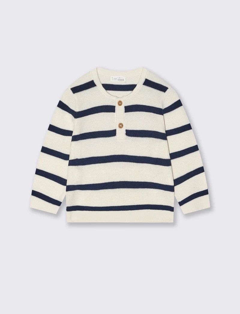 Maglioncino serafino a righe moda elegante - Righe