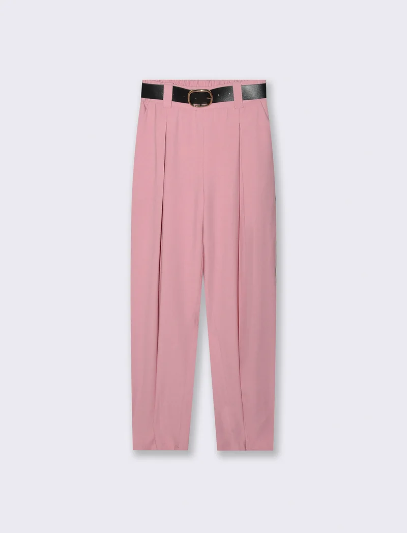 Pantaloni con cintura - Rosa