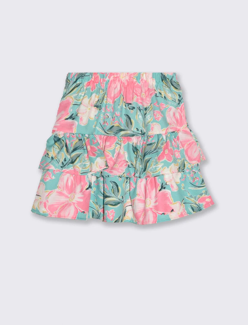 Gonna a balze a fantasia floreale. - Fantasia
