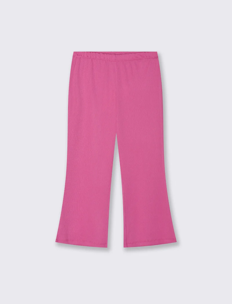 Leggings in costina modello flare. - Fuxia