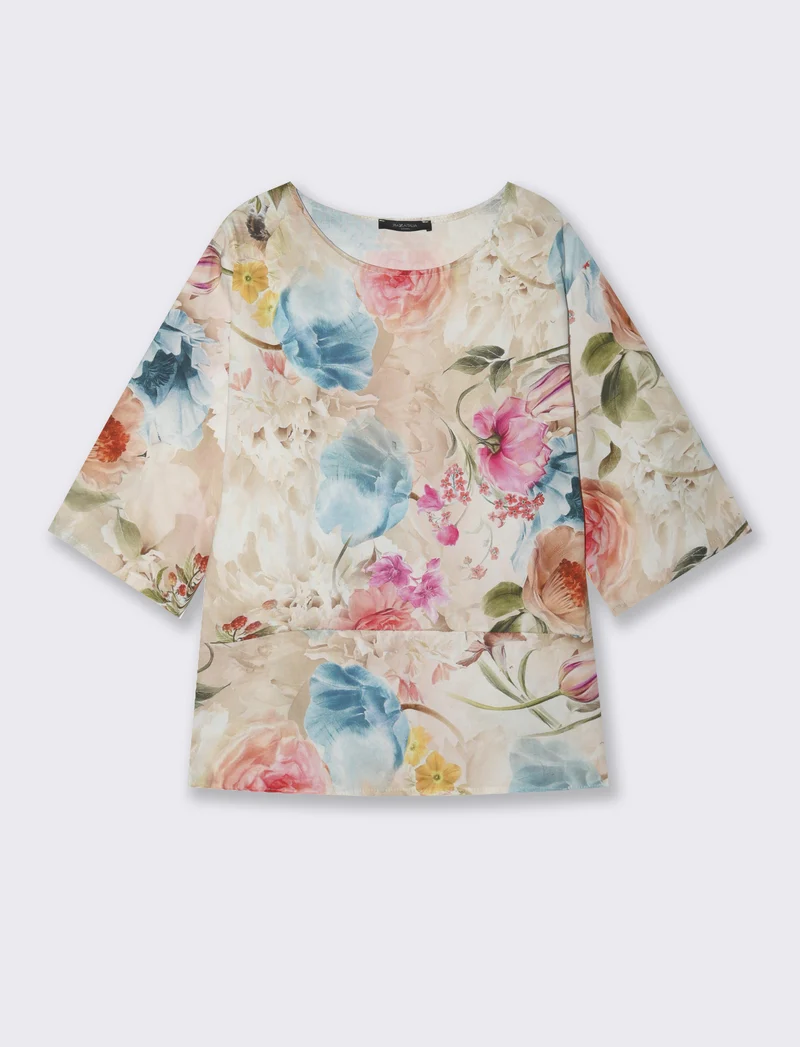 Tshirt stampata in cotone - Beige
