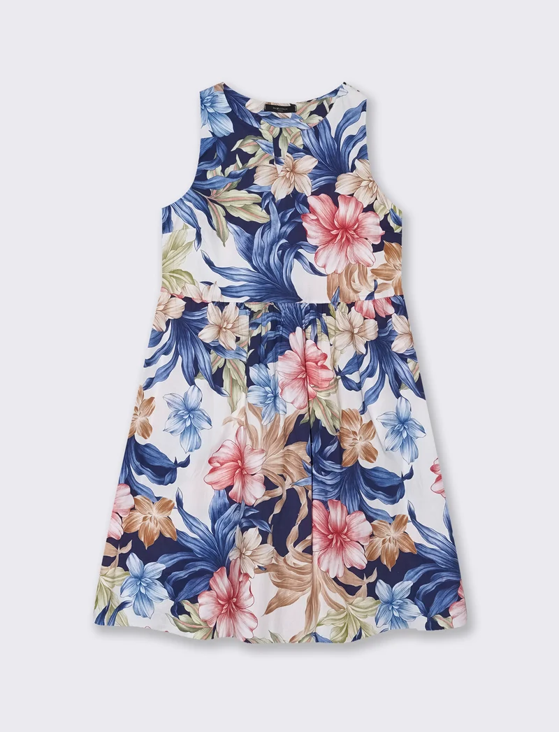 Vestito in cotone stampato - Blu