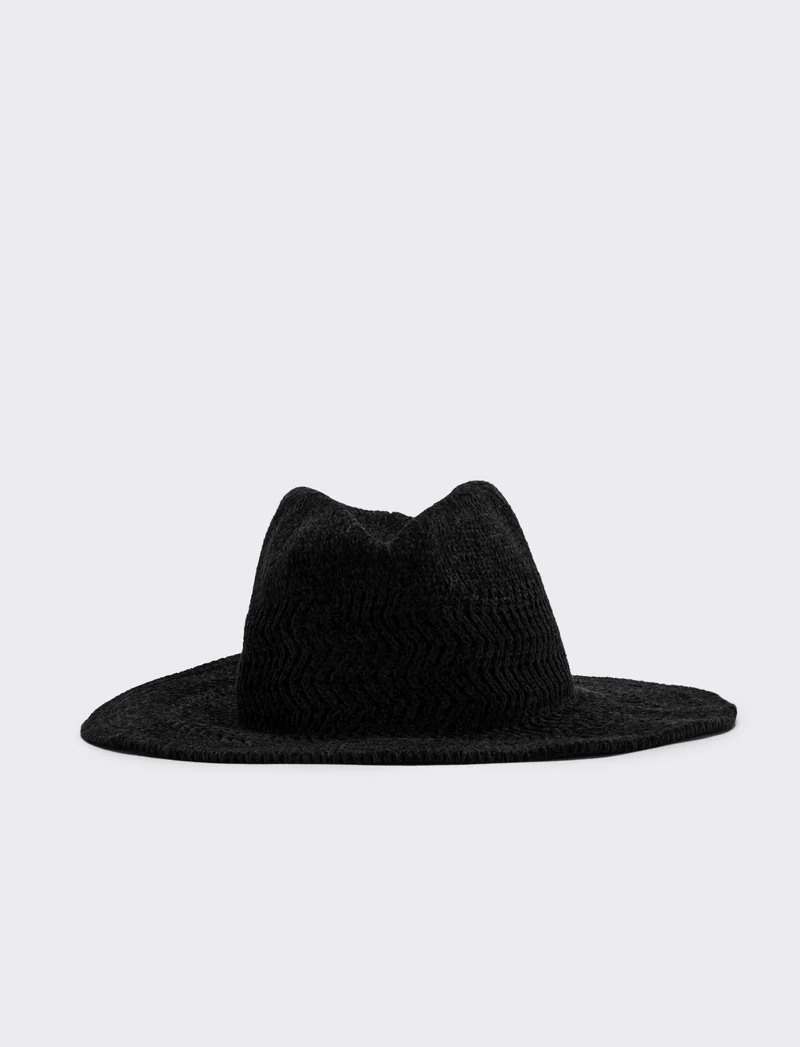 Cappelli cowboy in ciniglia traforato - Nero