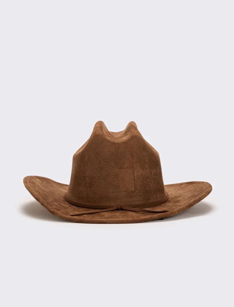 Cappello cowboy in dainetto donna - Marrone