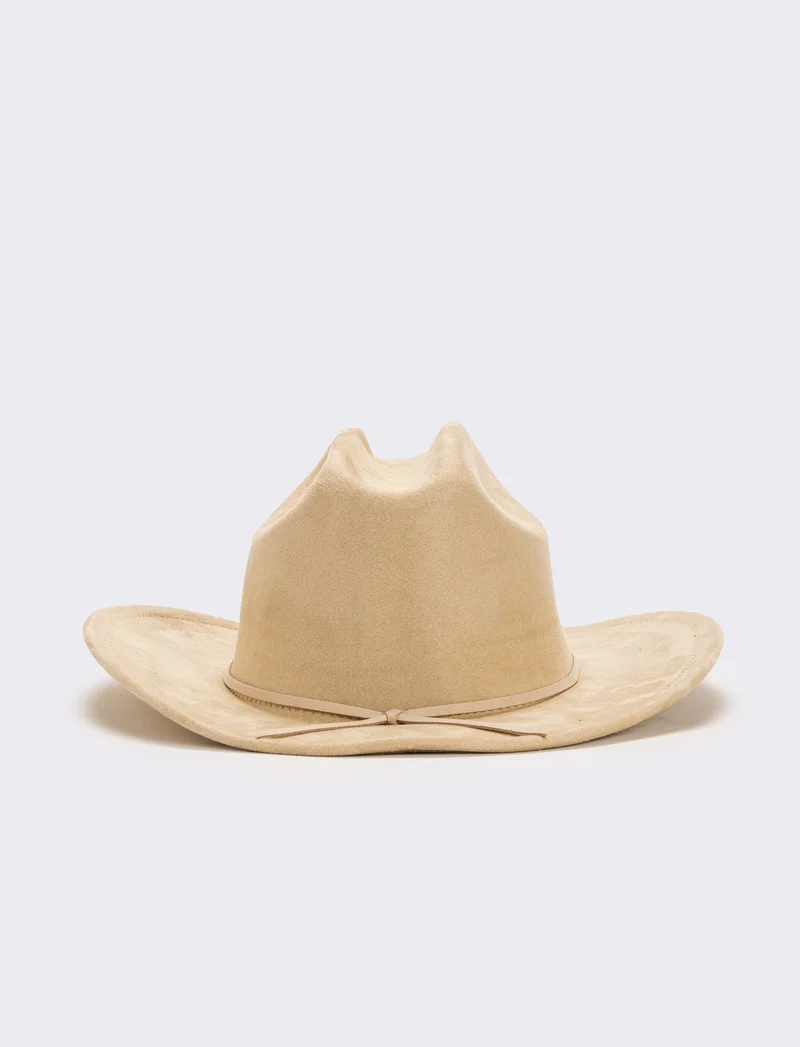 Cappello cowboy in dainetto donna - Bianco panna