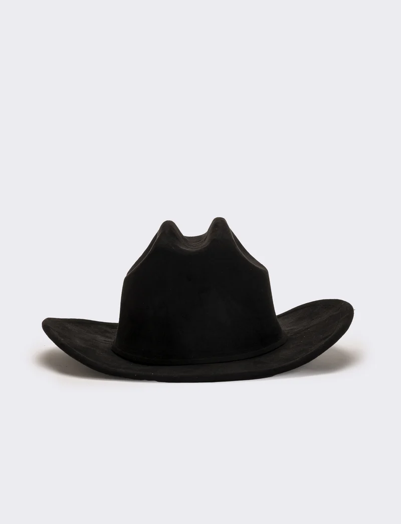 Cappello cowboy in dainetto donna - Nero