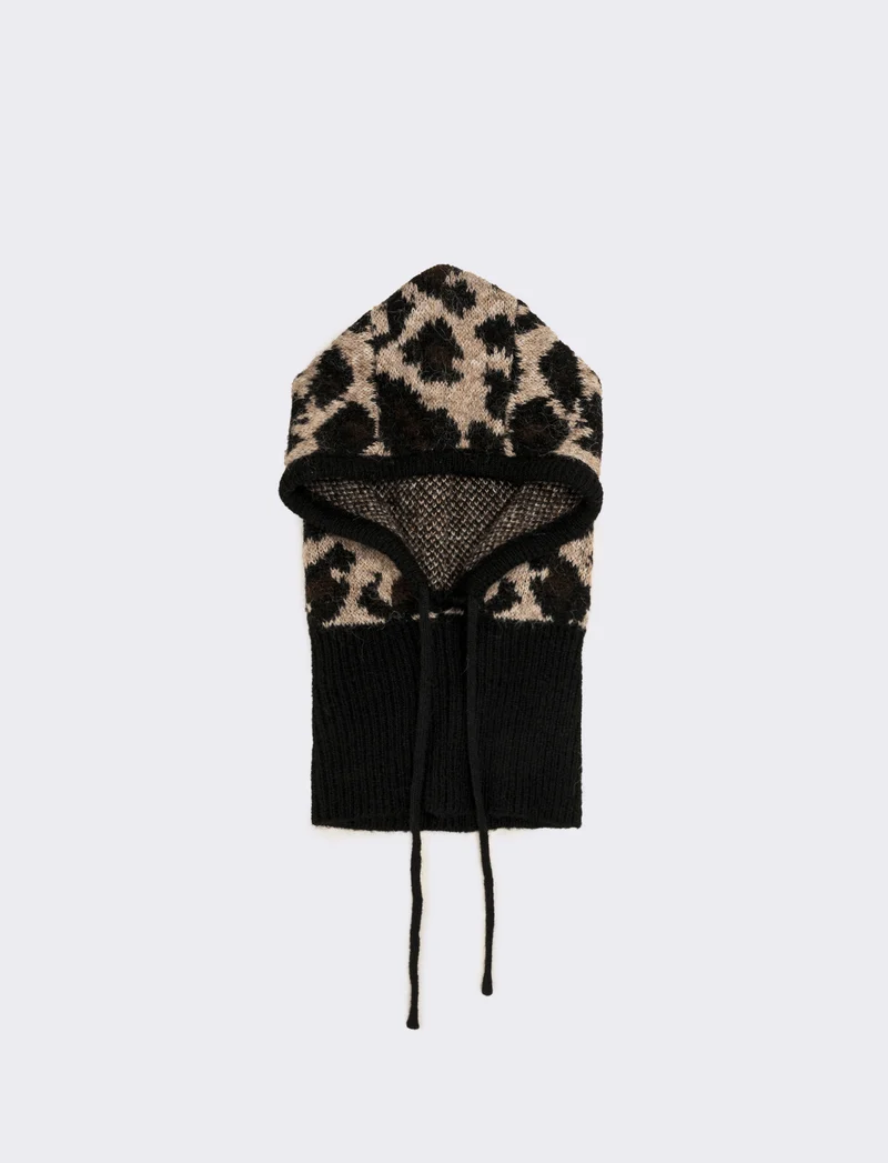 Balaclava donna leopardato e nero - Nero