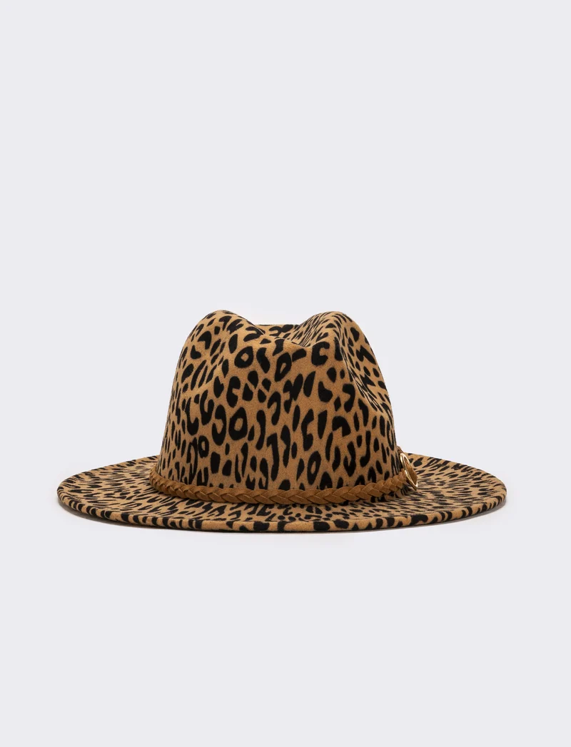 Cappello cowboy leopardato e nero - Leopardato