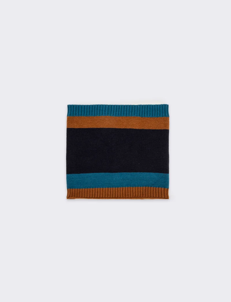 Collo a righe in maglia bambino - Blu
