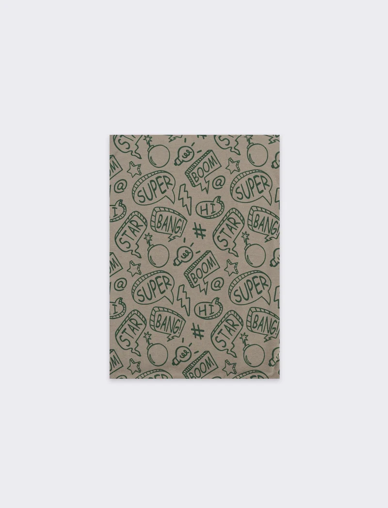 Collo stampa fumetto interno in pile bambino - Verde
