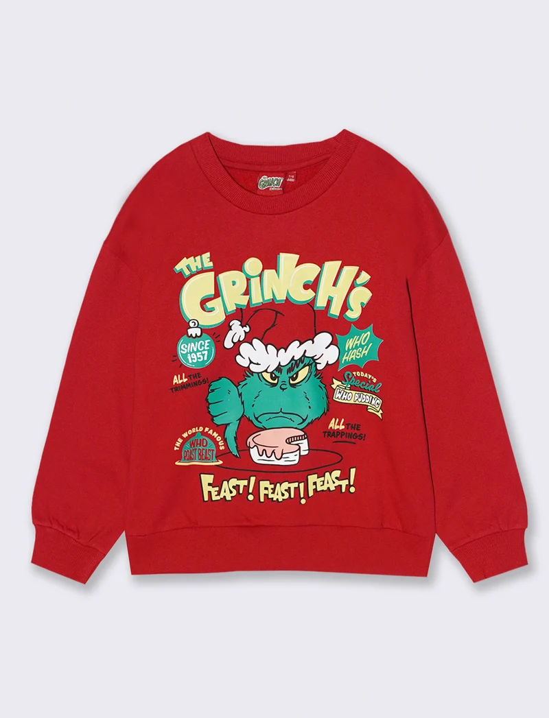 FELPA GIROCOLLO GRINCH - Rosso