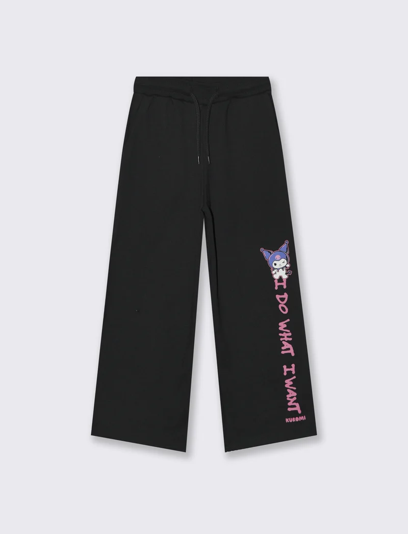 Jogger in felpa con stampa Kuromi. - Nero