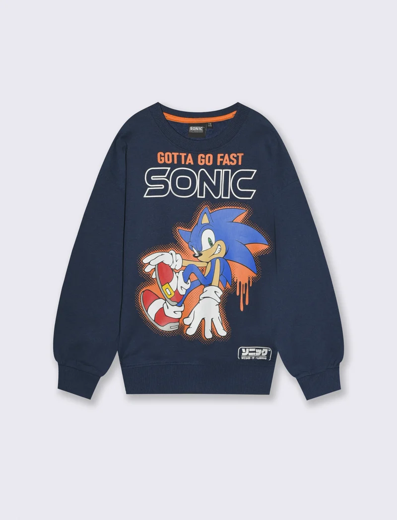 FELPA GIROCOLLO SONIC - Blu