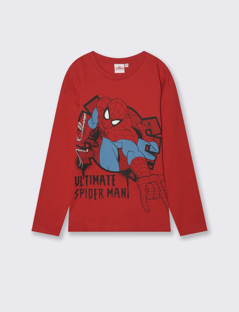 T-SHIRT MANICA LUNGA SPIDER MAN - Rosso