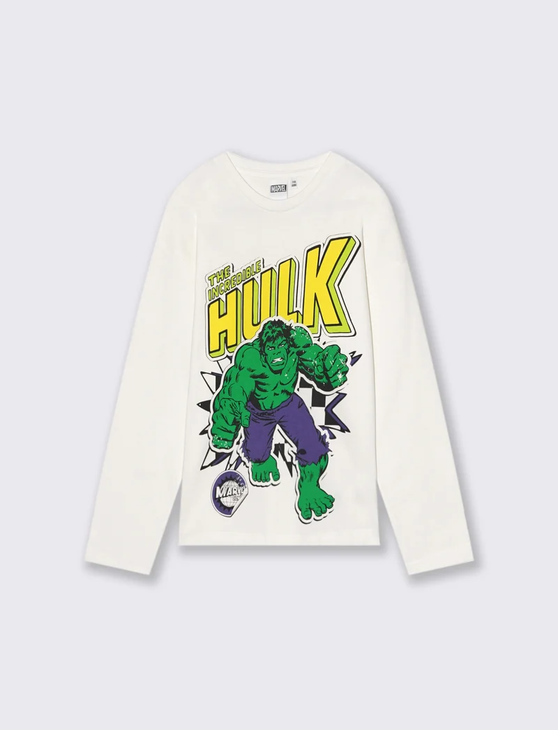 T-SHIRT MANICA LUNGA MARVEL. - Bianco