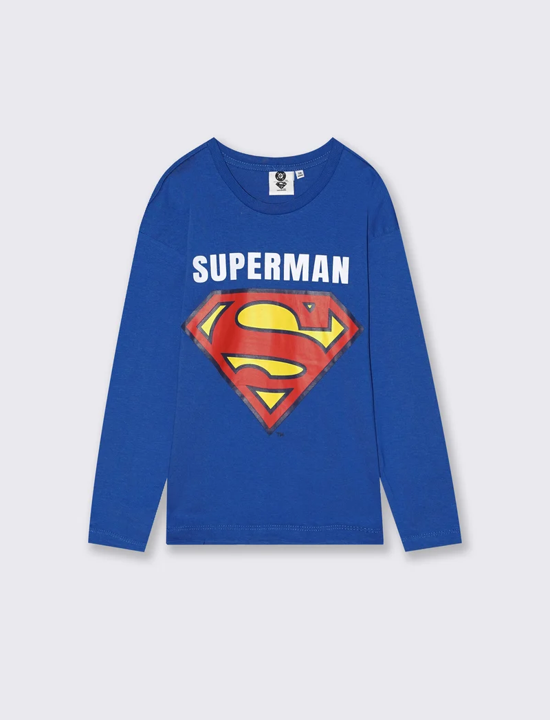 T-SHIRT MANICA LUNGA DC COMICS - Blu cobalto
