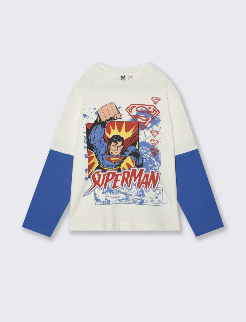 T-SHIRT MANICA LUNGA DC COMICS - Bianco