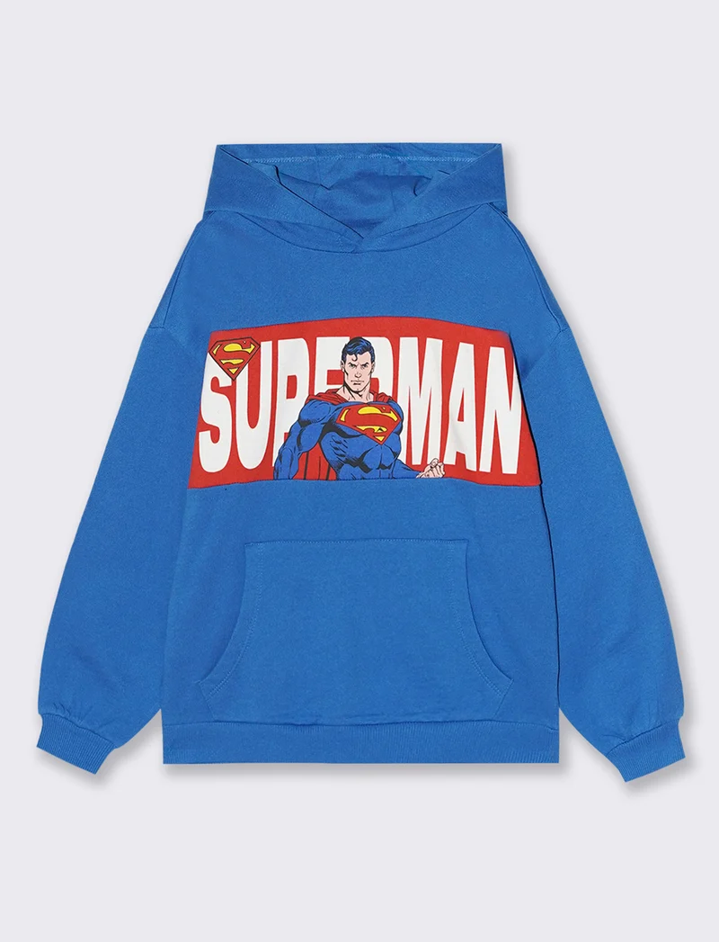 FELPA CON CAPPUCCIO DC COMICS - Blu cobalto