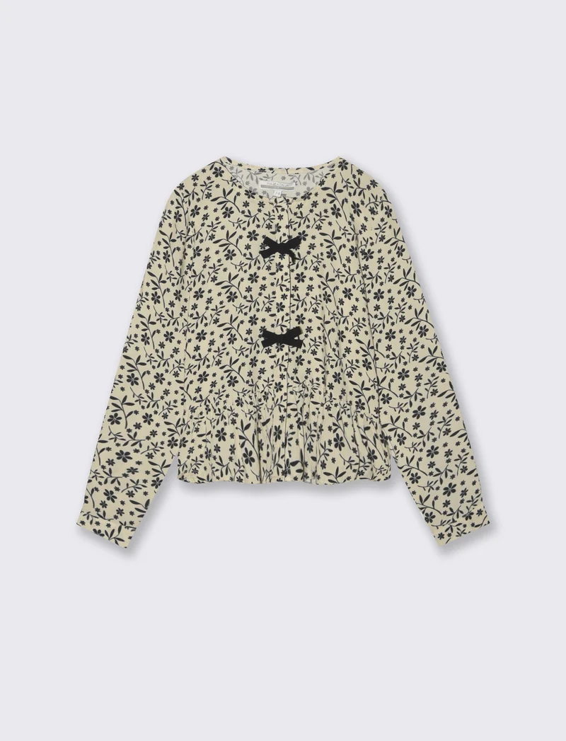 Camicia manica lunga bambina in viscosa - Fantasia