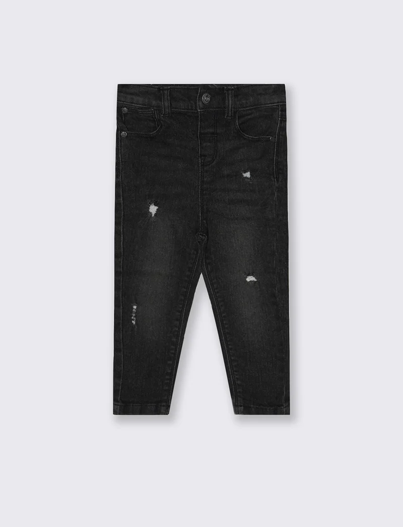Jeans cinque tasche con rotture trendy - Nero