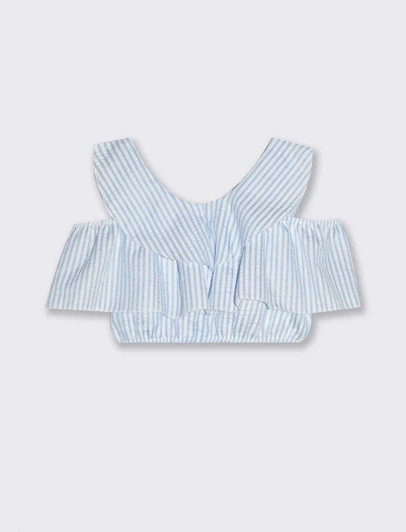 Top con rouches - Righe