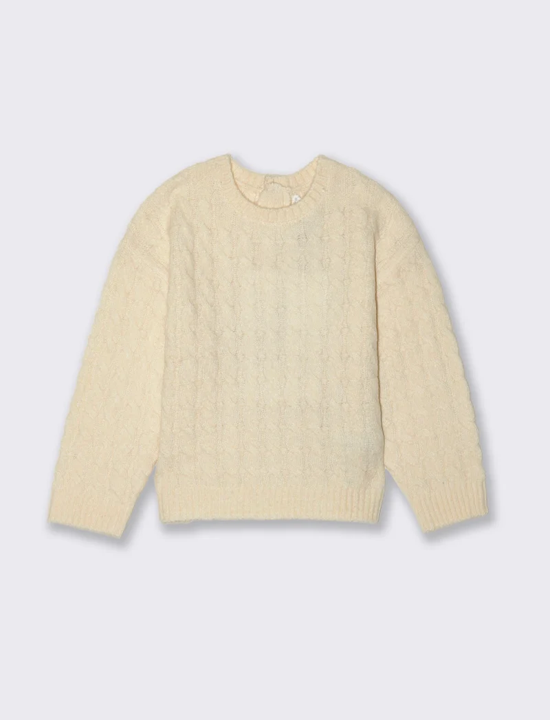 Maglia con trecce - Beige