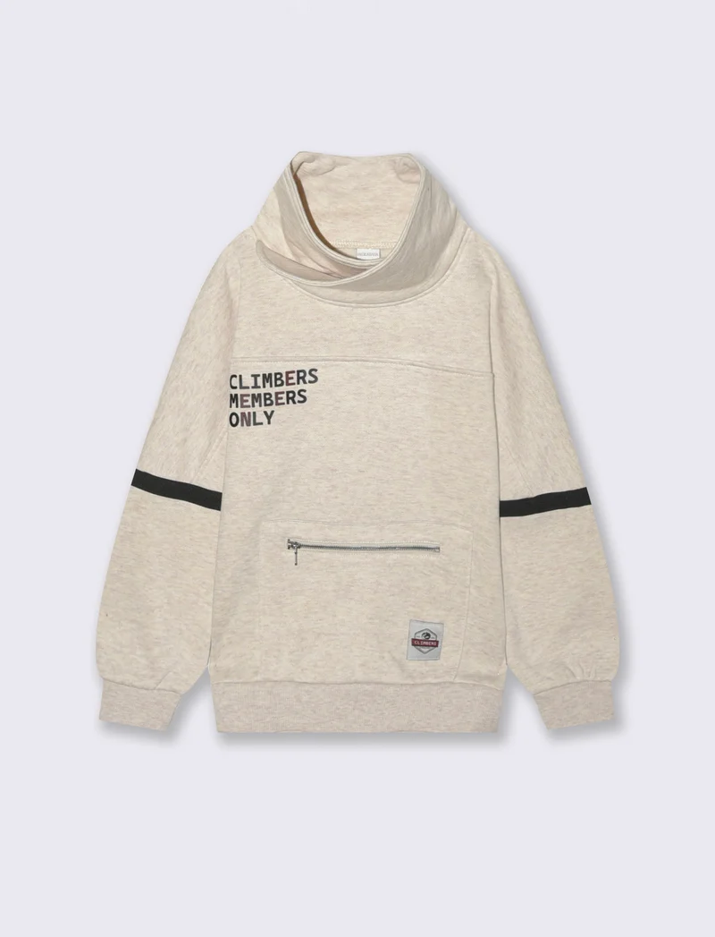 FELPA COLLO ALTO - Beige