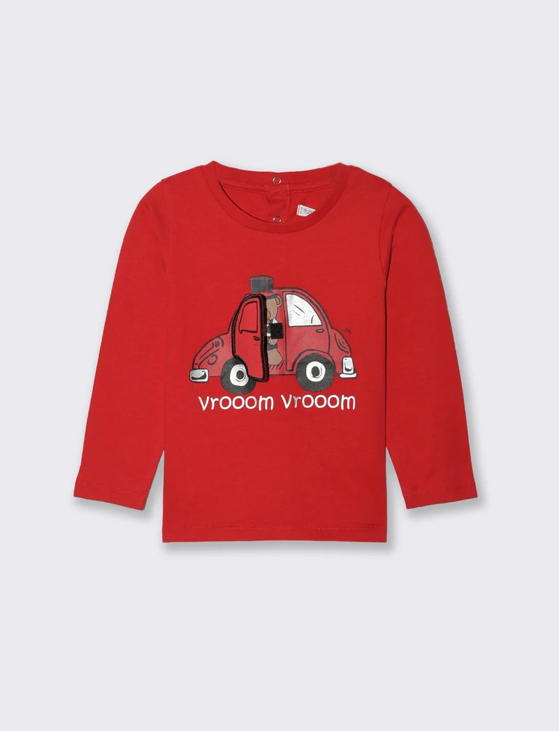 T shirt con applicazione - Rosso