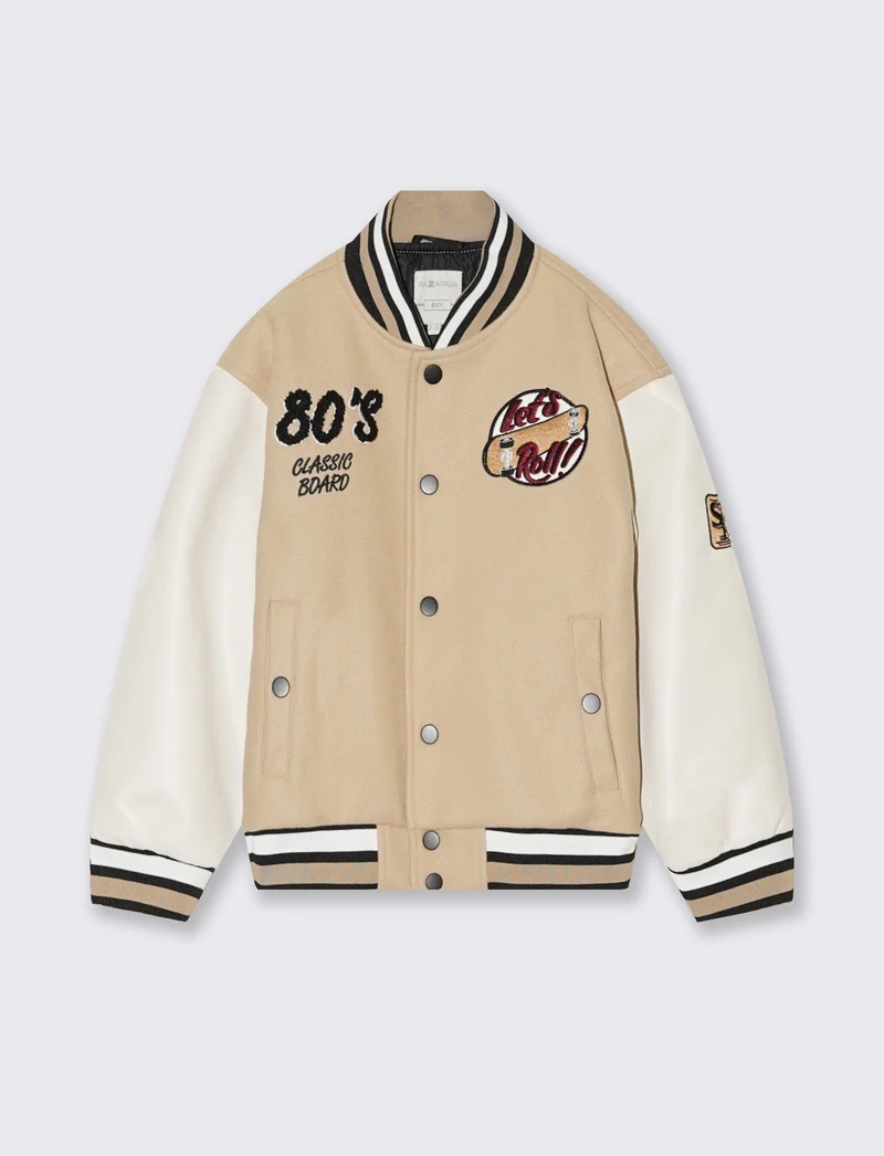 GIUBBOTTO MODELLO COLLEGE - Beige