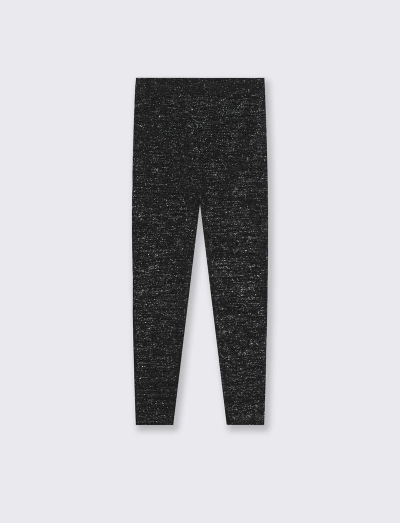 Leggings effetto brillantinato. - Nero