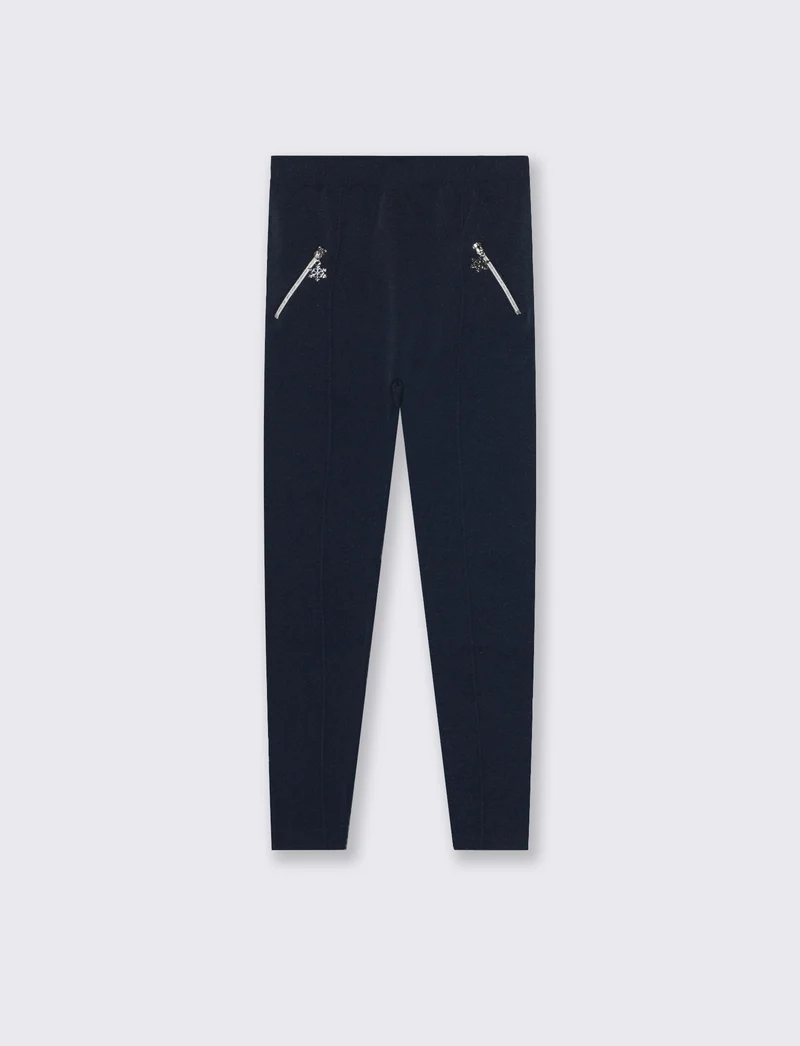 Leggings aderente con zip - Blu