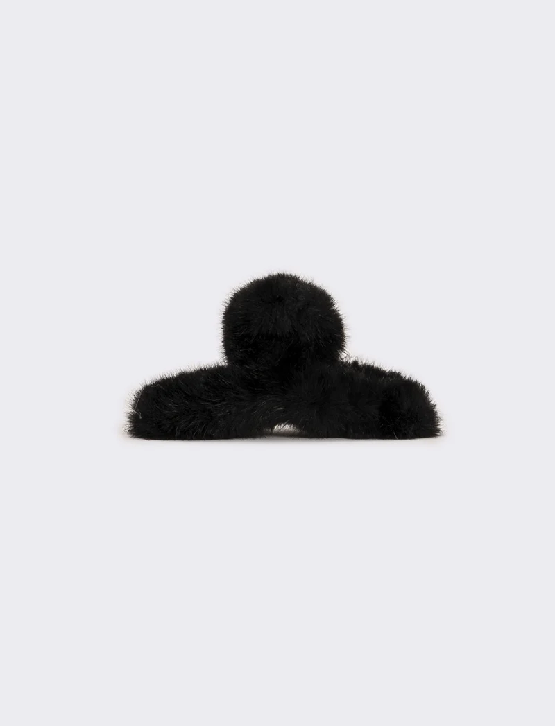 Pinza donna con pelliccia - Nero