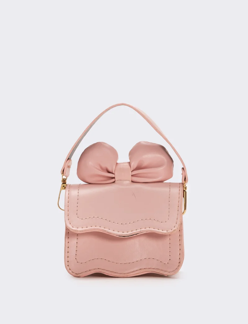 Borsetta bambina con fiocco e patta - Rosa