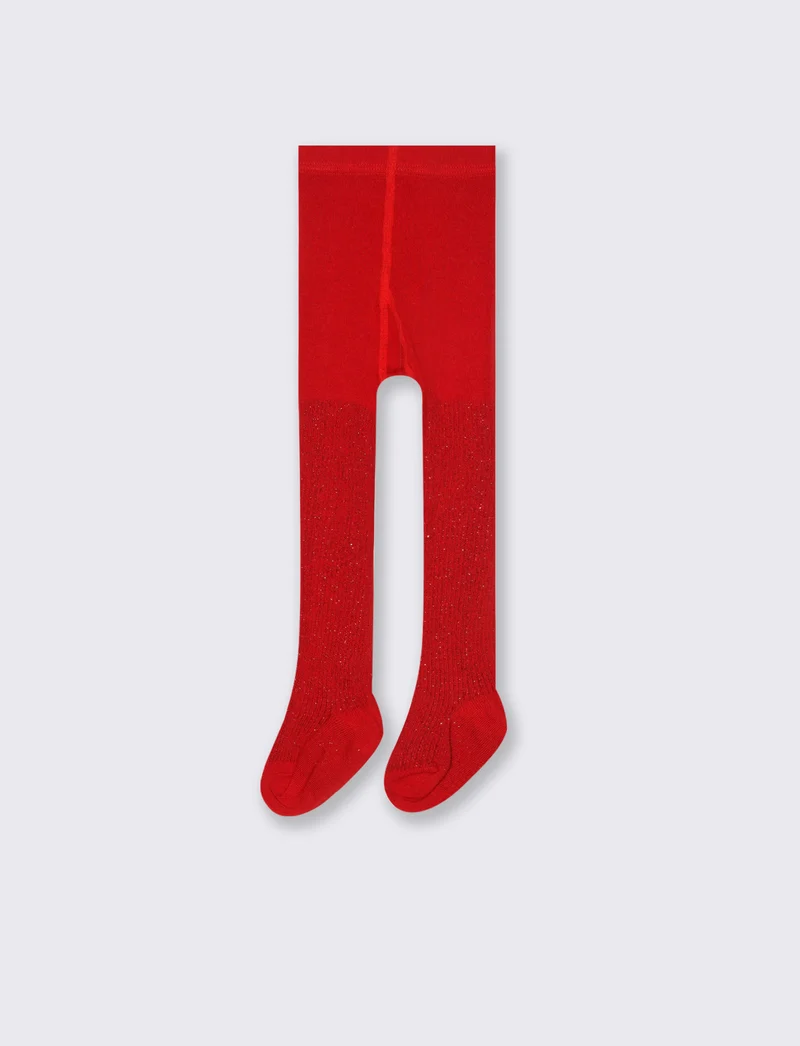 Calze con lurex - Rosso