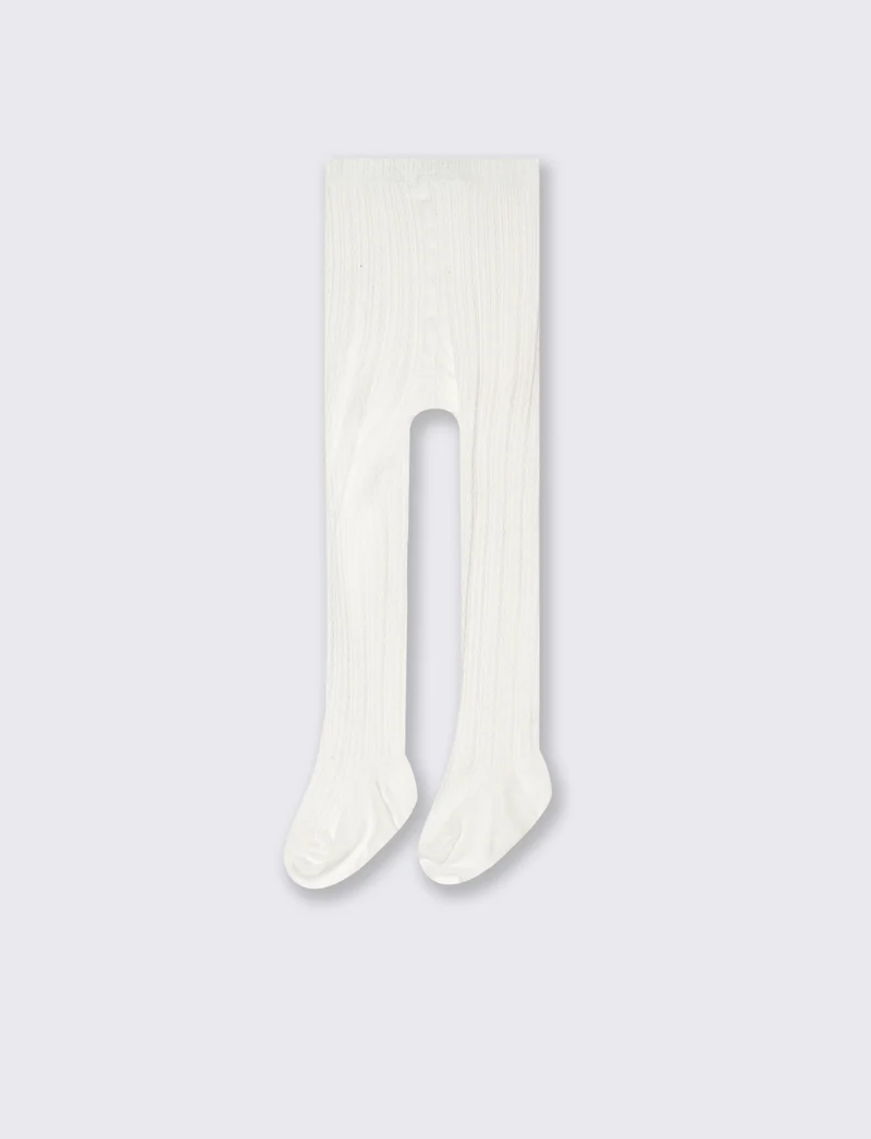 Calze con lavorazione treccine - Bianco sporco