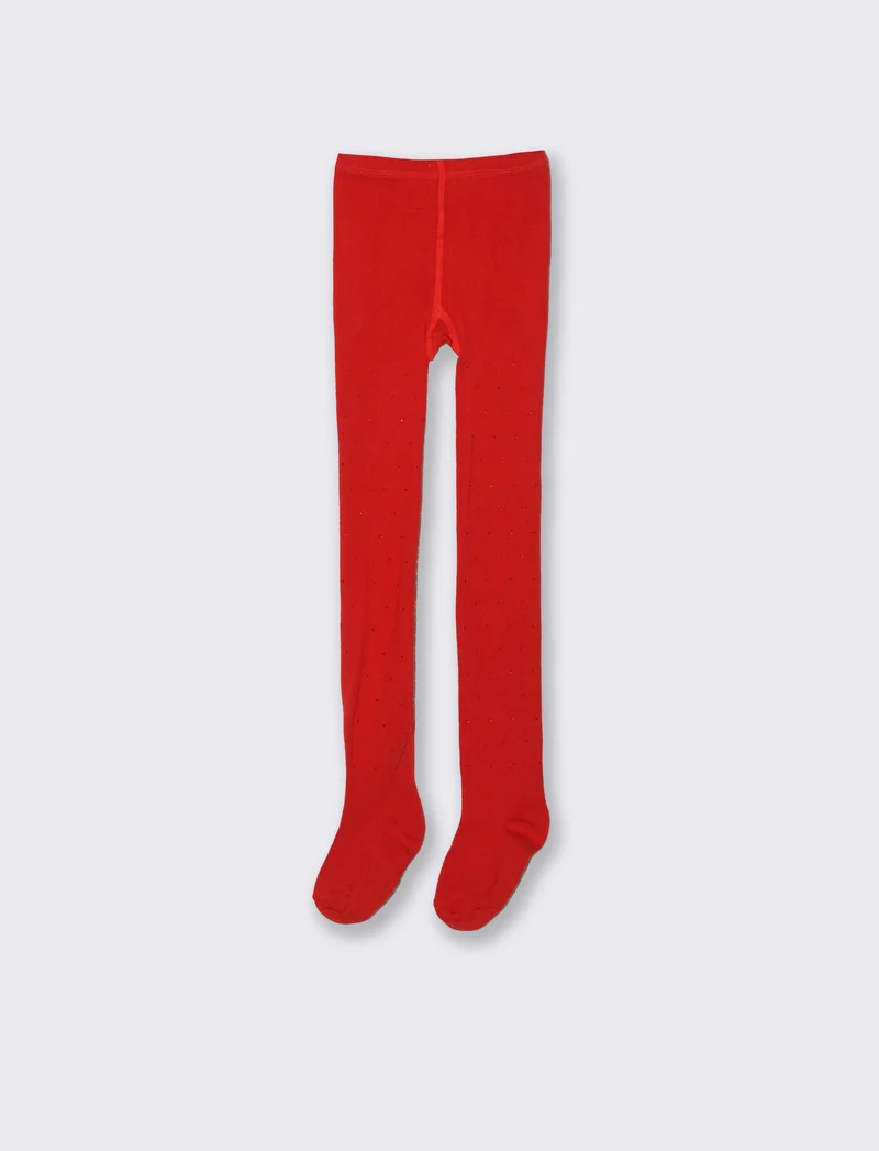 Calze con lurex tinta unita. - Rosso