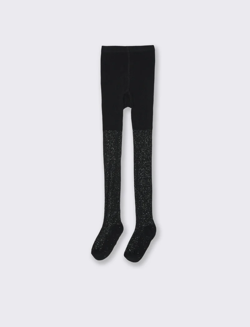 Calze con lurex tinta unita. - Nero