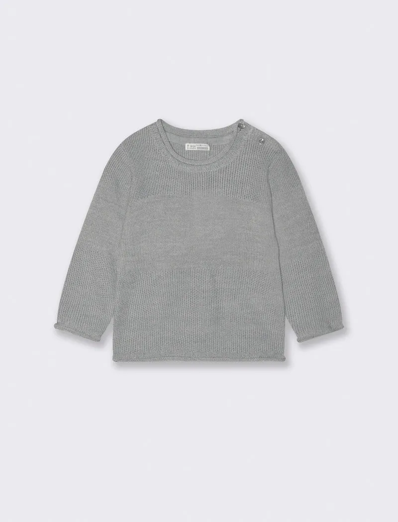 Maglia con lavorazione frontale - Grigio mel.
